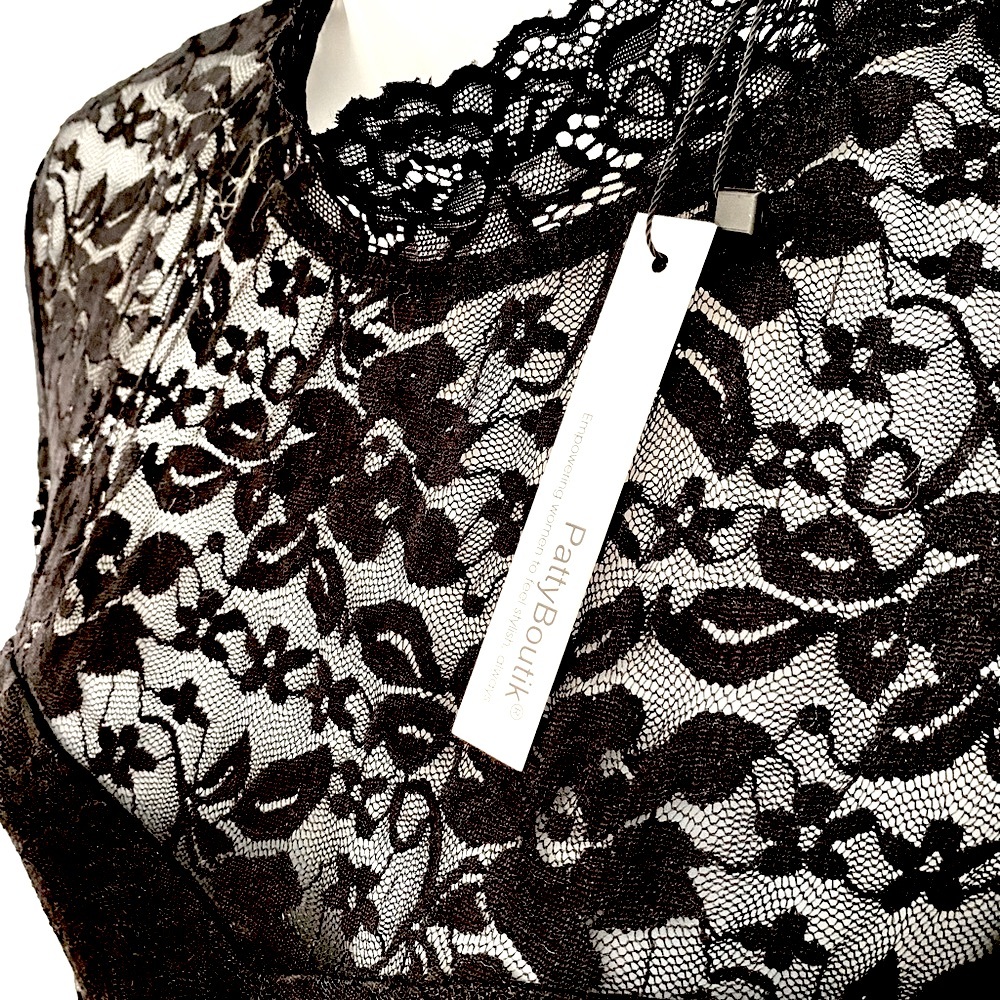 Feminine PATTY BOUTIK black lace top BRAND NEW size medium